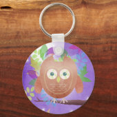 紙フクロウ – パープル – キーチェーン (正面)