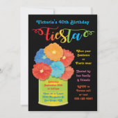 紙フラワーカンフィエスタバースデーパーティー招待 招待状 (正面)