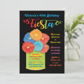 紙フラワーカンフィエスタバースデーパーティー招待 招待状 (スタンド正面)