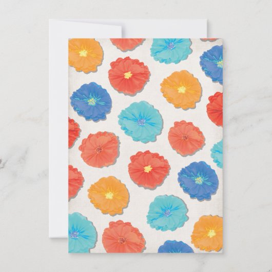 紙フラワーカンフィエスタベビーシャワー招待状 招待状 (裏面)