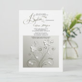 紙フラワーズバプテスマ招待状 招待状 (スタンド正面)