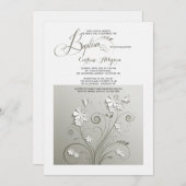 紙フラワーズバプテスマ招待状 招待状 (正面/裏面)