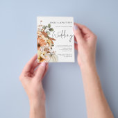 紙フローラカボチャスクリプトQR結婚式招待状 チラシ (手)