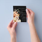 紙フローラパンプキンスクリプトハローウィンパーティブラック チラシ (手)