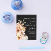 紙フローラパンプキンスクリプトハローウィンパーティブラック チラシ (シングル)