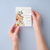 紙フローラパンプキンスクリプトハローウィンパーティホワイト チラシ (手)