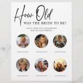 紙ブライダルシャワーパーティーゲーム歳の花嫁 チラシ (正面)
