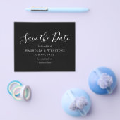 紙ブラックウェディング日付を保存 チラシ (シングル)