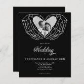 紙ブラックゴシック写真スケルトン手結婚ズ (正面/裏面)