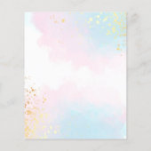 紙ブルーピンクウォーターカラースクリプト婚約 チラシ (裏面)