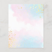 紙ブルーピンク水色ハートスクリプト婚約 チラシ (裏面)