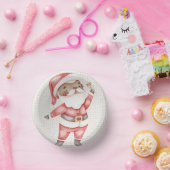 紙プレートとウォータカラーサンタ ペーパーボウル (パーティー)