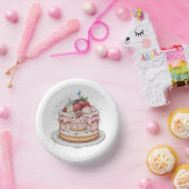 紙プレートとケーキのおいしさをイメージ ペーパーボウル (パーティー)