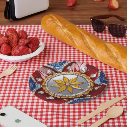 紙プレートとコロンビアカラーデザイン ペーパープレート (ピクニック)