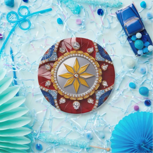 紙プレートとコロンビアカラーデザイン ペーパープレート (パーティー)