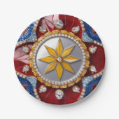 紙プレートとコロンビアカラーデザイン ペーパープレート (正面)