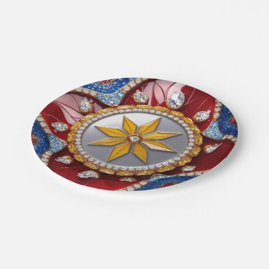 紙プレートとコロンビアカラーデザイン ペーパープレート (アングル)