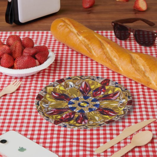 紙プレートとコロンビア色デザイン ペーパープレート (ピクニック)