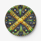 紙プレートとジャマイカカラーデザイン ペーパープレート (正面)