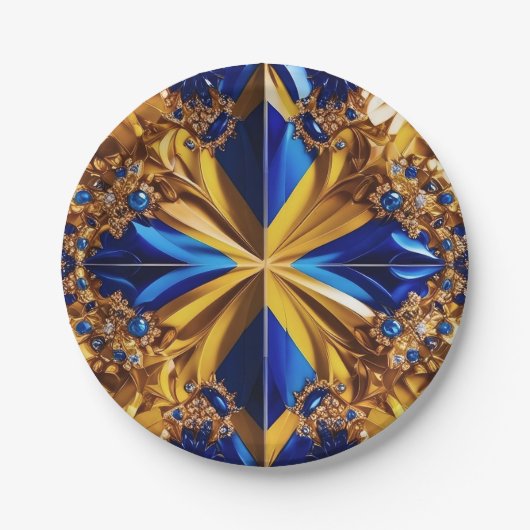 紙プレートとスウェーデンカラーズデザイン ペーパープレート (正面)