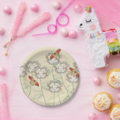 紙プレートとデジタルフローラデザイン ペーパープレート (パーティー)