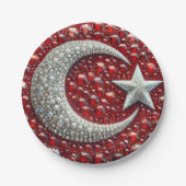 紙プレートとトルコ色デザイン ペーパープレート (正面)