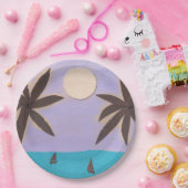 紙プレートとパームツリーデザイン ペーパープレート (パーティー)