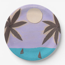 紙プレートとパームツリーデザイン ペーパープレート