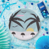 紙プレートとビーチサンライズシーン ペーパープレート (パーティー)