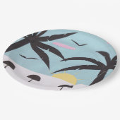 紙プレートとビーチサンライズシーン ペーパープレート (アングル)