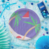 紙プレートとビーチシーン ペーパープレート (パーティー)