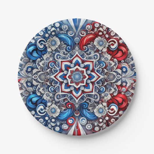 紙プレートとフランスカラーズデザイン ペーパープレート (正面)