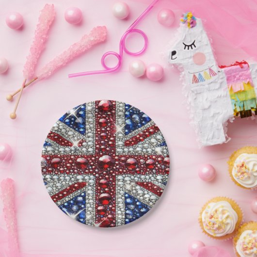 紙プレートとブリティッシュカラーズデザイン ペーパープレート (パーティー)