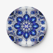 紙プレートとブルーホワイトカラーデザイン ペーパープレート (正面)