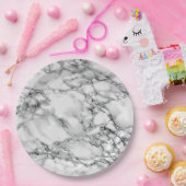 紙プレートとホワイトマーブルストーンデザイン ペーパープレート (パーティー)