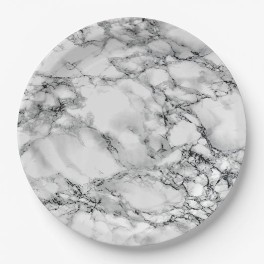 紙プレートとホワイトマーブルストーンデザイン ペーパープレート (正面)