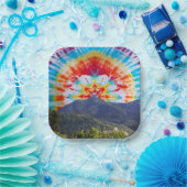 紙プレートとボウル絞り染めマウントタマルパイスカイ ペーパープレート (パーティー)