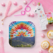 紙プレートとボウル絞り染めマウントタマルパイスカイ ペーパープレート (パーティー)