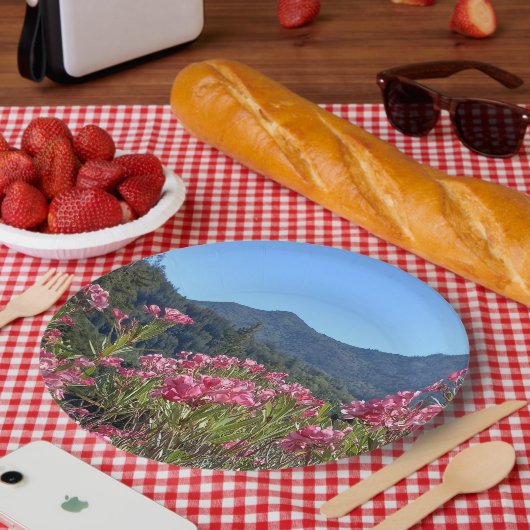 紙プレートとボウルMtタマルパイピンクの花 ペーパープレート (ピクニック)