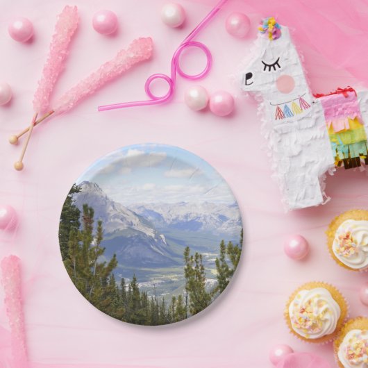 紙プレートとマウンテンシーン ペーパープレート (パーティー)