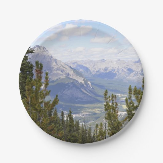 紙プレートとマウンテンシーン ペーパープレート (正面)