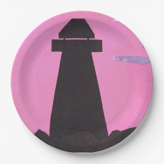 紙プレートとライトハウスデザイン ペーパープレート (正面)
