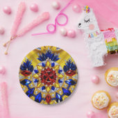 紙プレートとルーマニア色デザイン ペーパープレート (パーティー)