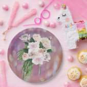 紙プレートとローズブーケブライダルシャワー ペーパープレート (パーティー)