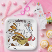 紙プレートと七面鳥おもしろいデザイン ペーパープレート (パーティー)