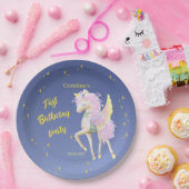 紙プレートと優しいユニコーンのイメージ ペーパープレート (パーティー)