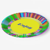 紙プレートと円形モザイクカラフルデザイン ペーパープレート (アングル)