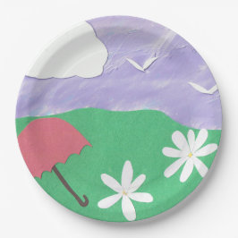 紙プレートと屋外シーン ペーパープレート