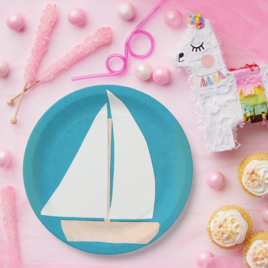 紙プレートと帆船デザイン ペーパープレート (パーティー)
