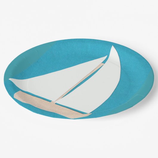 紙プレートと帆船デザイン ペーパープレート (アングル)